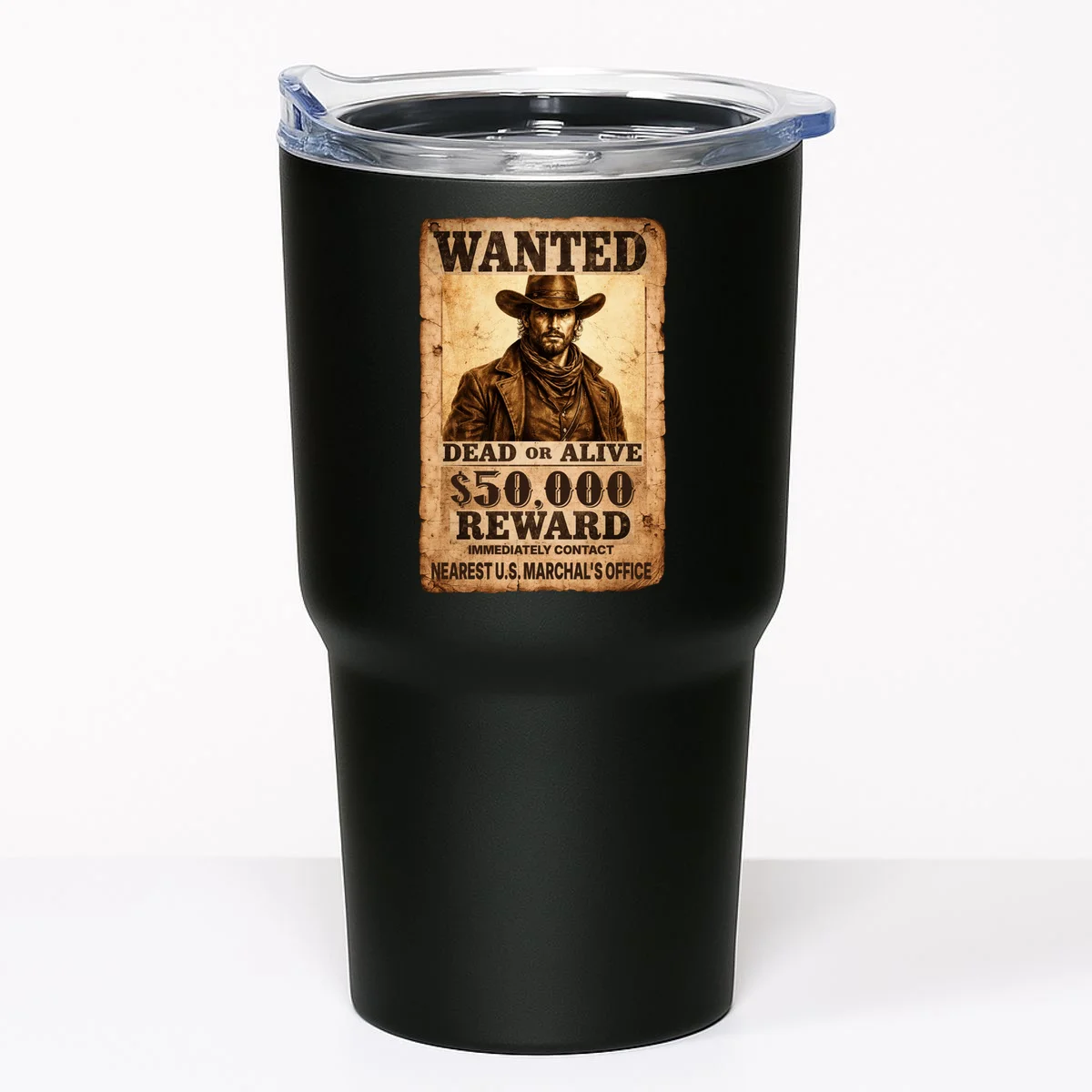 Personalized Wanted Poster Custom Text 20oz Tumbler - Front
