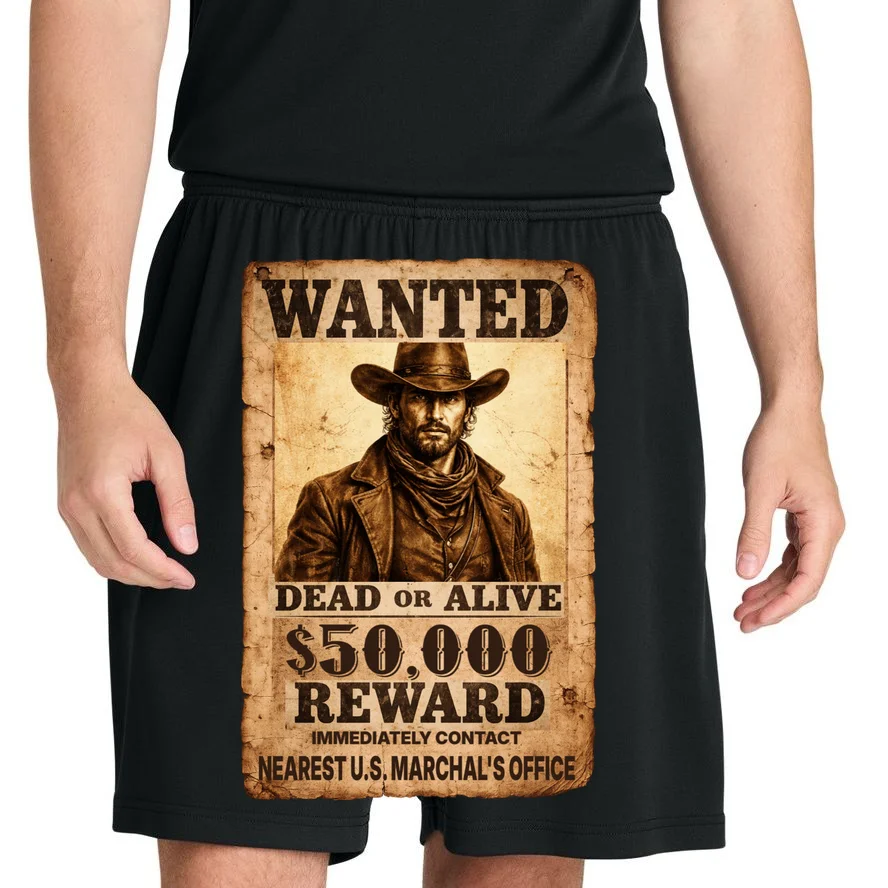 Personalized Wanted Poster Custom Text Men's Shorts - Front 1
