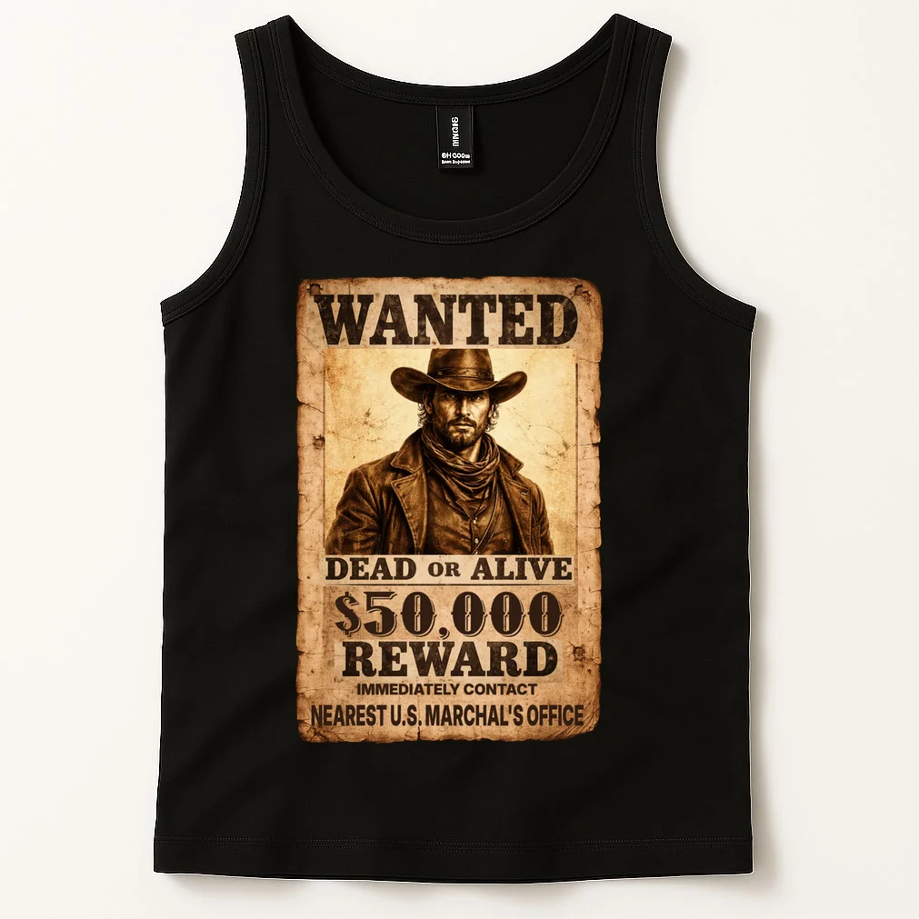 Personalized Wanted Poster Custom Text Tank Top - Front 1