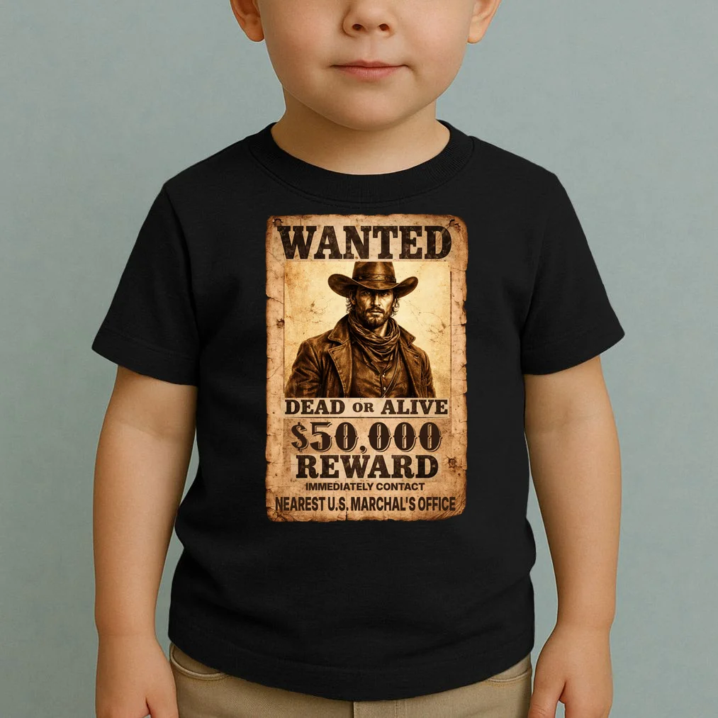Personalized Wanted Poster Custom Text Toddler T-Shirt - Front 1