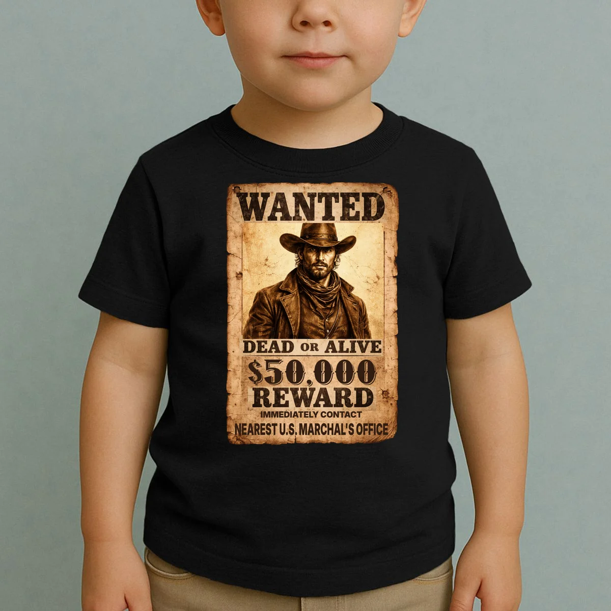 Personalized Wanted Poster Custom Text Toddler T-Shirt - Front 1