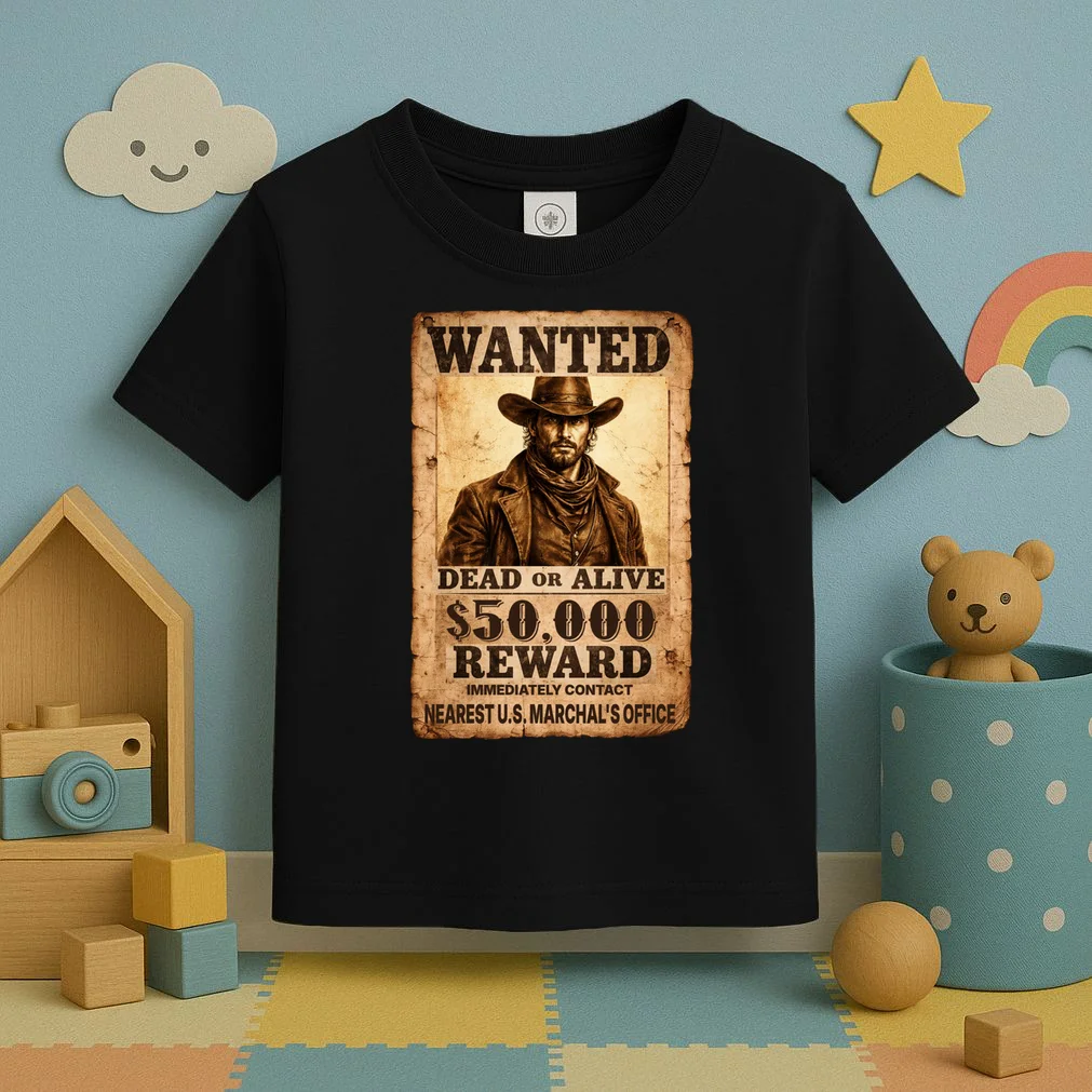 Personalized Wanted Poster Custom Text Toddler T-Shirt - Front 2