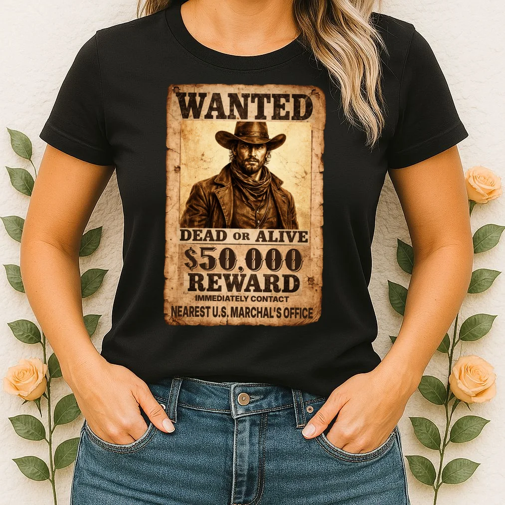 Personalized Wanted Poster Custom Text Women's T-Shirt - Front 1
