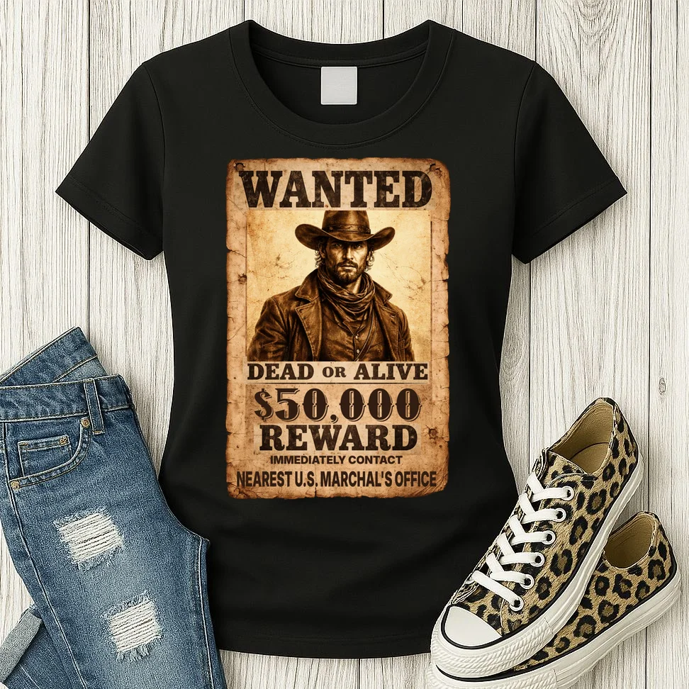Personalized Wanted Poster Custom Text Women's T-Shirt - Front 2