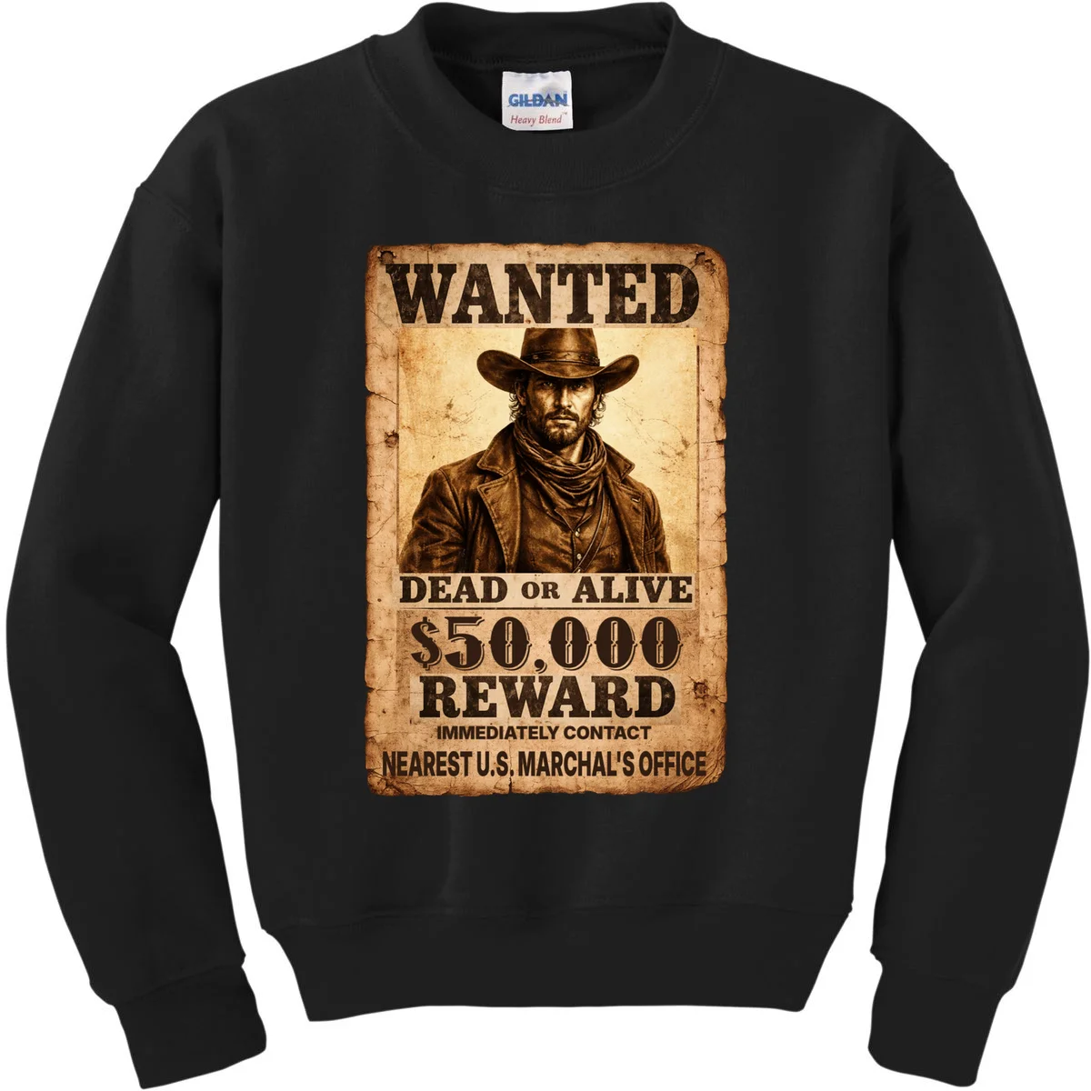 Personalized Wanted Poster Custom Text Kids Sweatshirt - Front