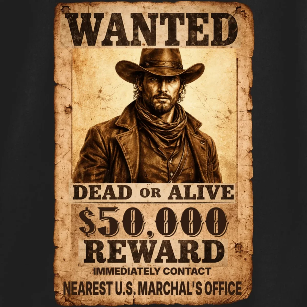 Personalized Wanted Poster Custom Text Kids Sweatshirt - Front - Close-up
