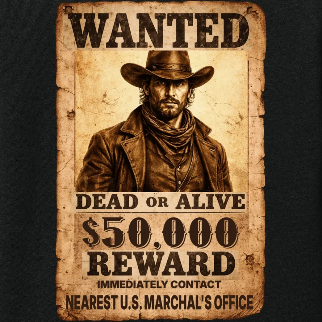Personalized Wanted Poster Custom Text Kids Long Sleeve Pajamas - Front - Close-up