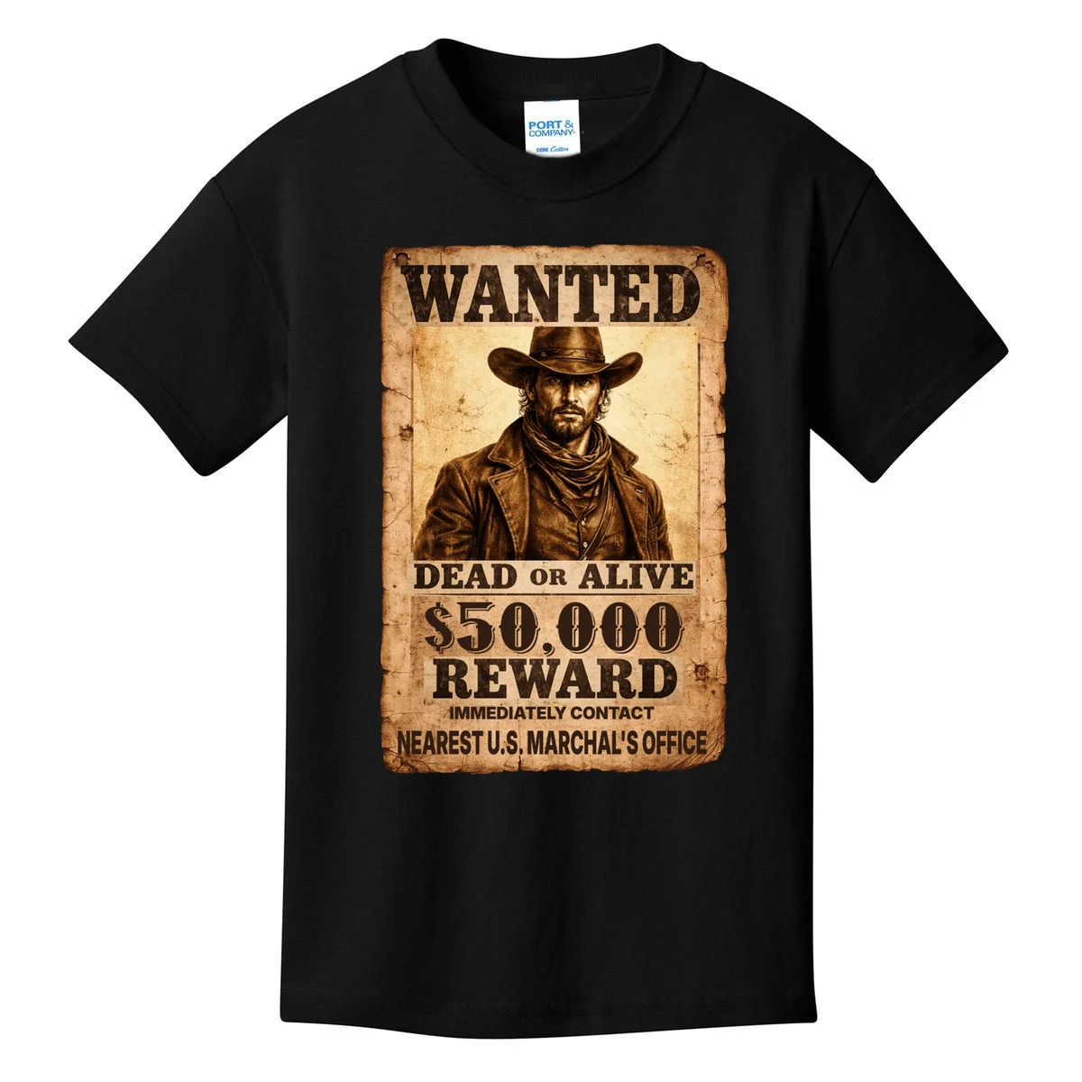 Personalized Wanted Poster Custom Text Kids T-Shirt - Front