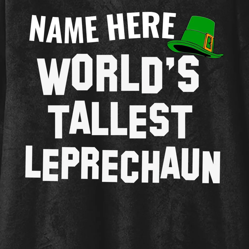 Personalized World's Tallest Leprechaun Custom Name St Patricks Day Hooded Blanket - Front - Close-up