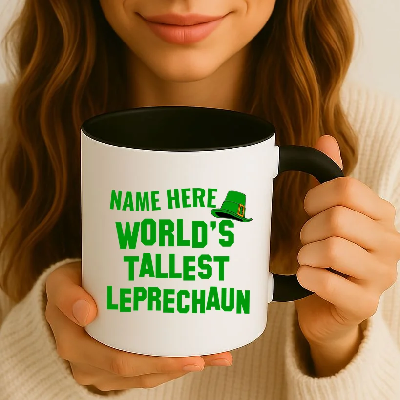 Personalized World's Tallest Leprechaun Custom Name St Patricks Day Coffee Mug - Front 2