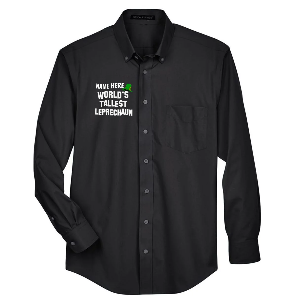 Personalized World's Tallest Leprechaun Custom Name St Patricks Day Men's Button Up - Front