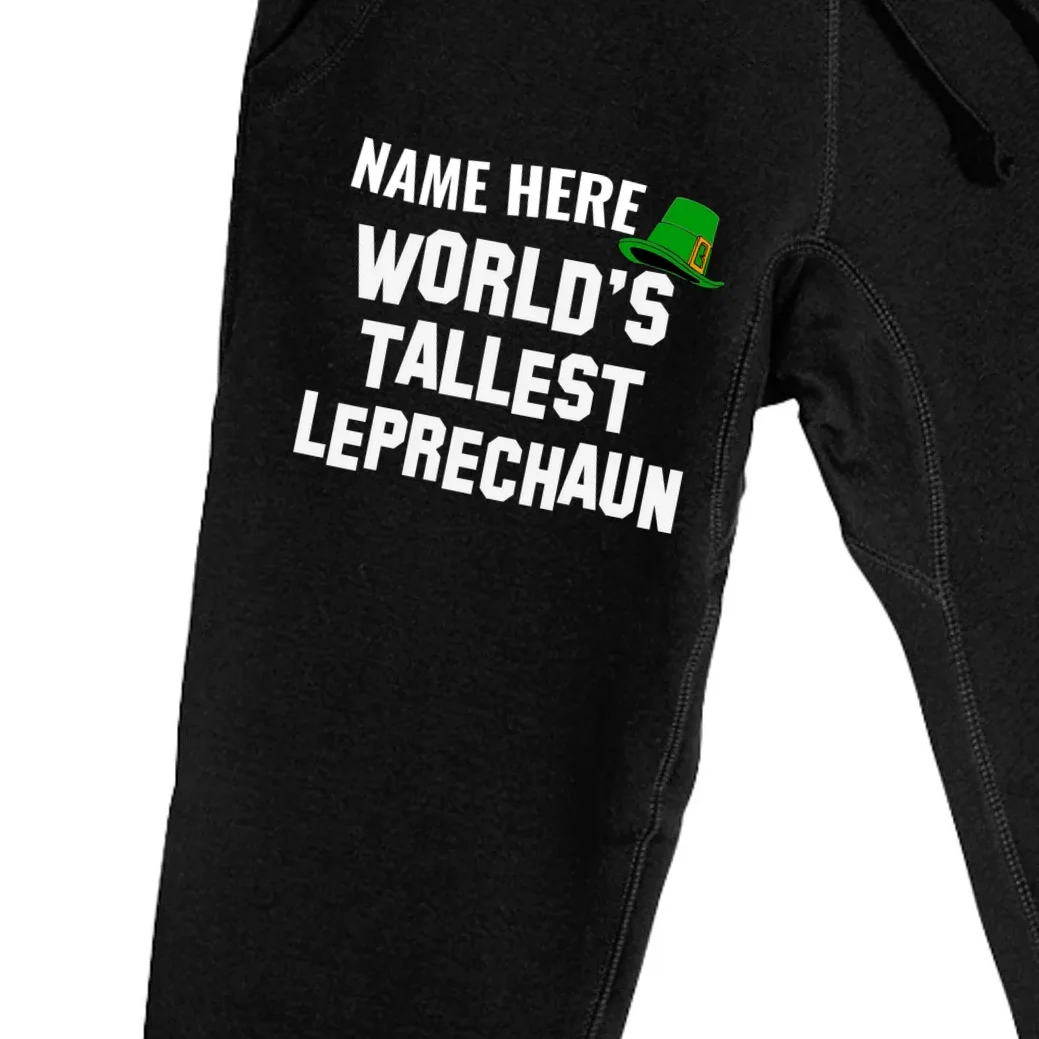 Personalized World's Tallest Leprechaun Custom Name St Patricks Day Men's Sweatpants - Front - Close-up