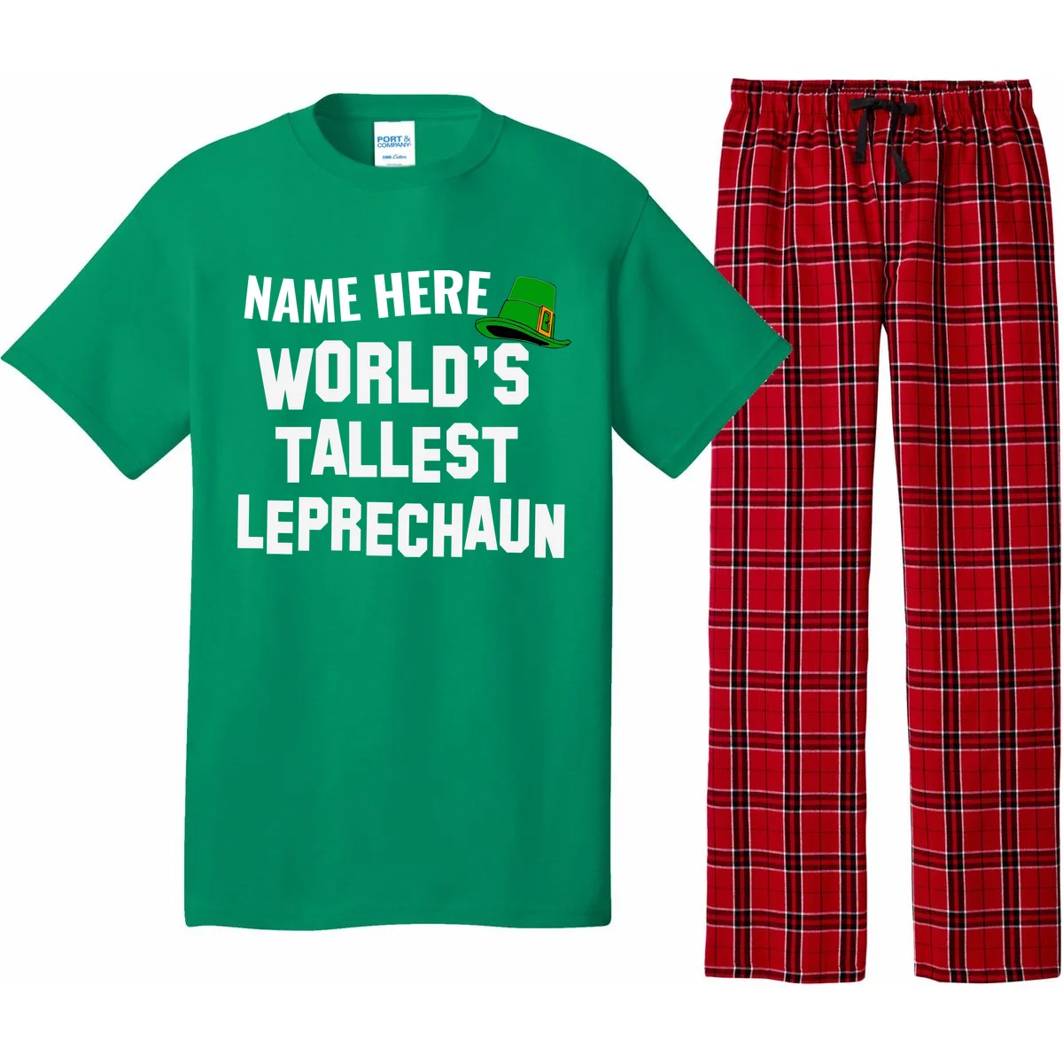Personalized World's Tallest Leprechaun Custom Name St Patricks Day Pajama Set - Front