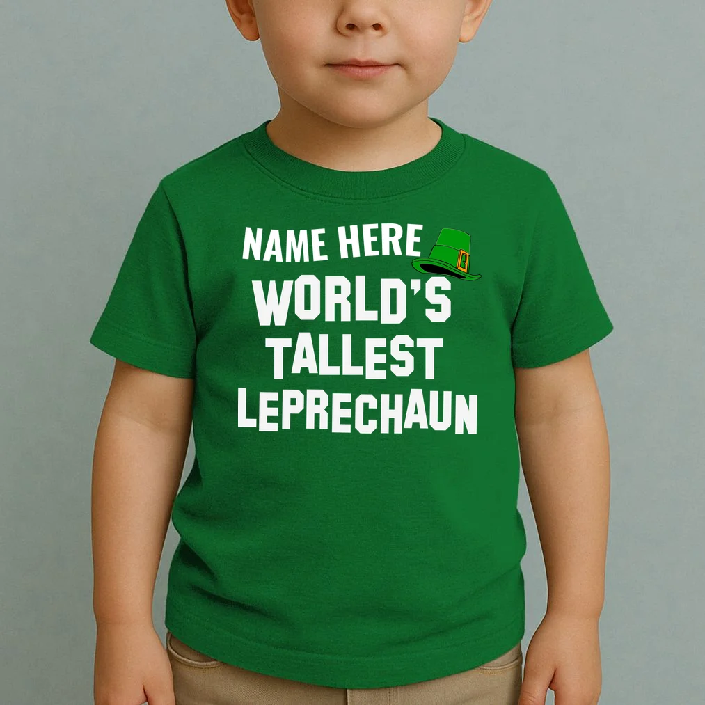 Personalized World's Tallest Leprechaun Custom Name St Patricks Day Toddler T-Shirt - Front 1