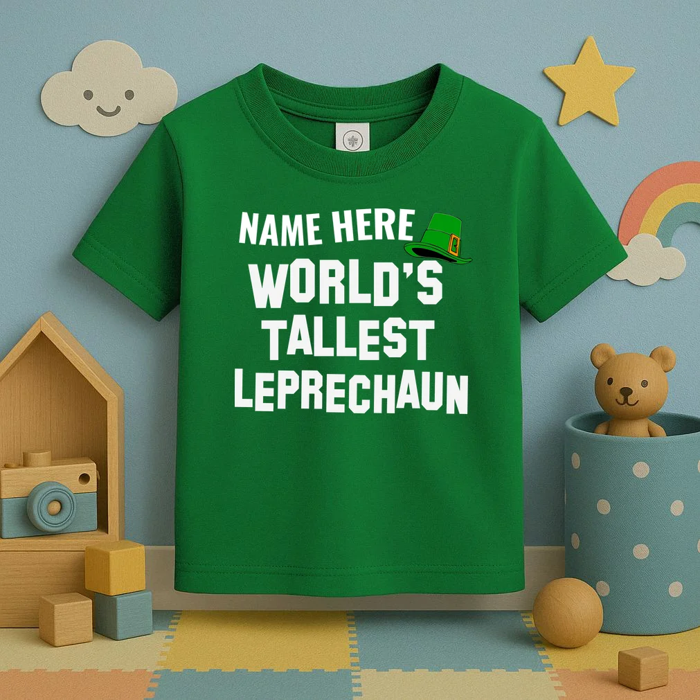 Personalized World's Tallest Leprechaun Custom Name St Patricks Day Toddler T-Shirt - Front 2