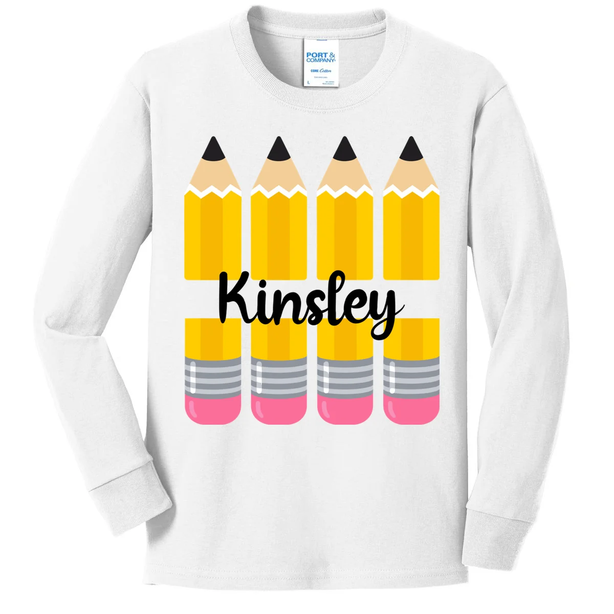 Custom Personalized Kids Name Kids Long Sleeve Shirt - Front