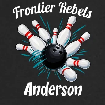 Flying Pins Strike Action - Custom Bowling Team & Player Name Men's Soft Jacket - Front - Close-up