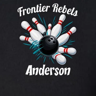 Flying Pins Strike Action - Custom Bowling Team & Player Name Men's Pullover Quarter Zip - Front - Close-up
