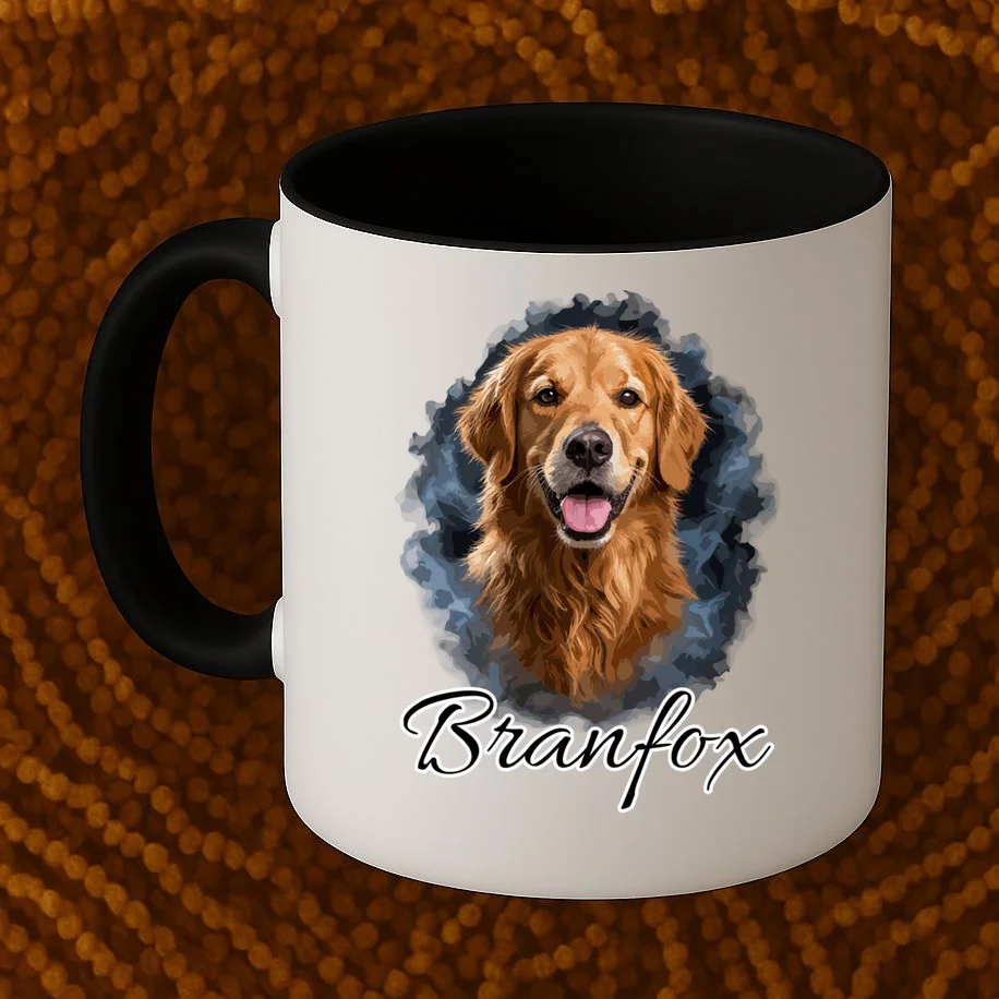 Realistic Dog Portrait Personalized Photo Custom Gift Mug - Front 1