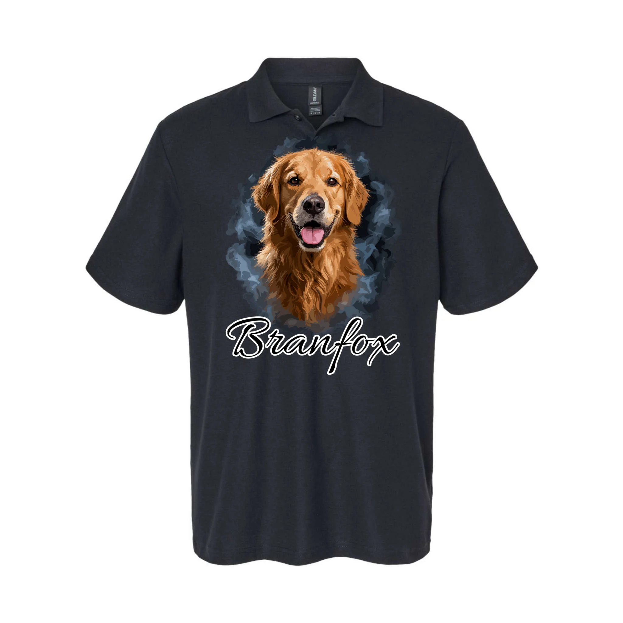 Realistic Dog Portrait Personalized Photo Custom Gift Men's Polo Front