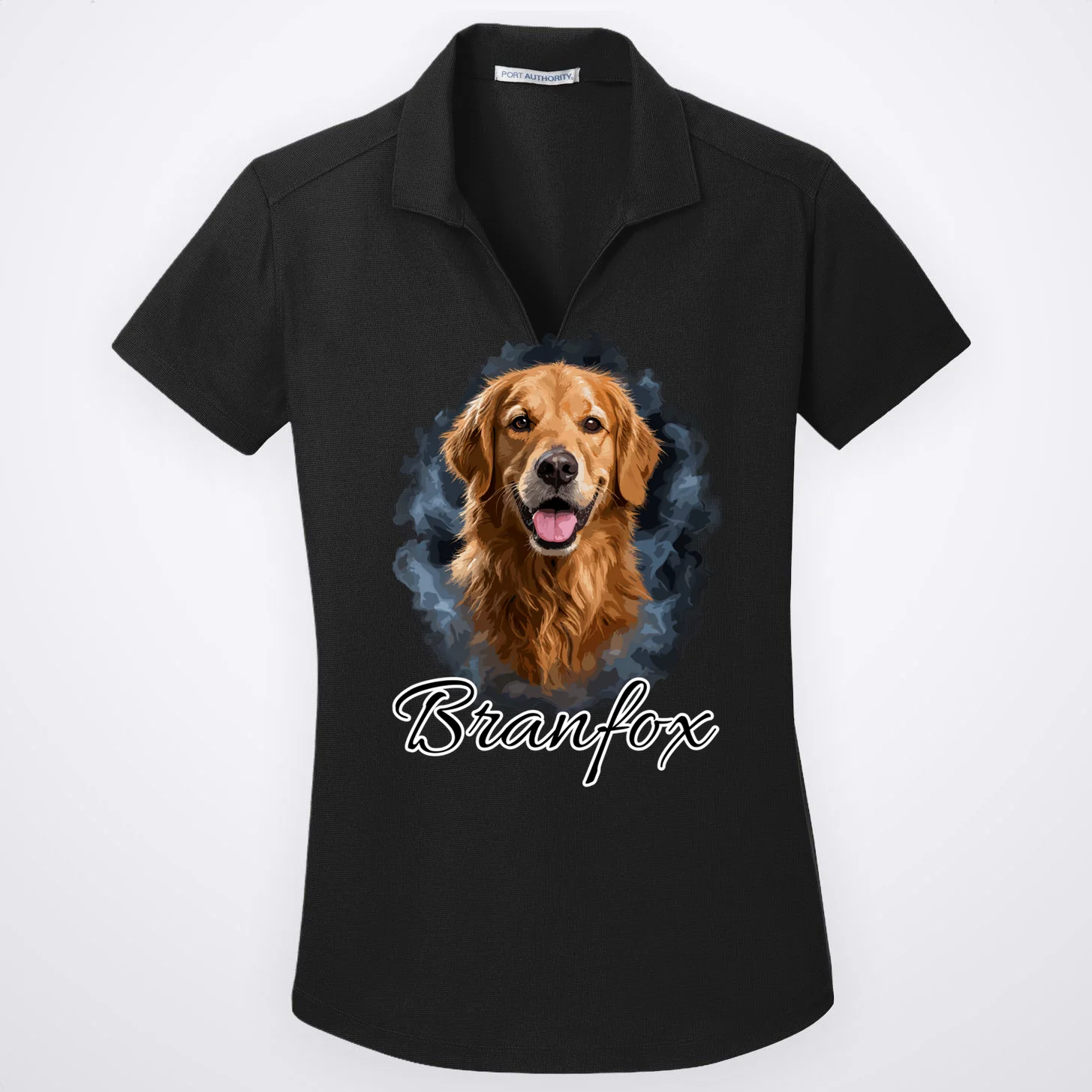 Realistic Dog Portrait Personalized Photo Custom Gift Women's Polo Front