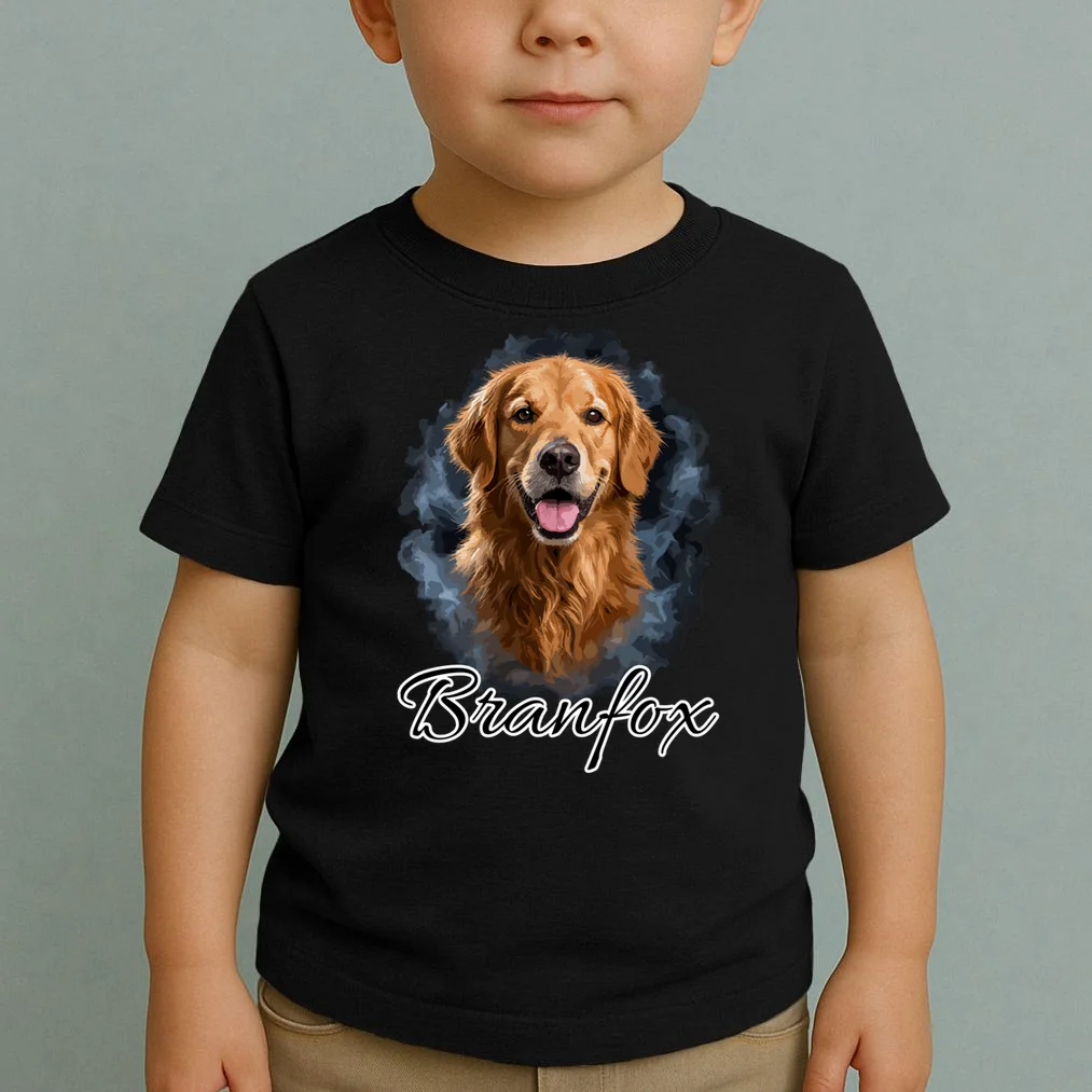 Realistic Dog Portrait Personalized Photo Custom Gift Toddler T-Shirt - Front 1
