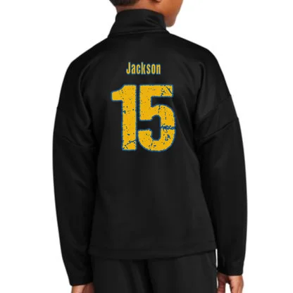 Retro Football Club - Custom Team Name Kids Jacket - Back - Close-up