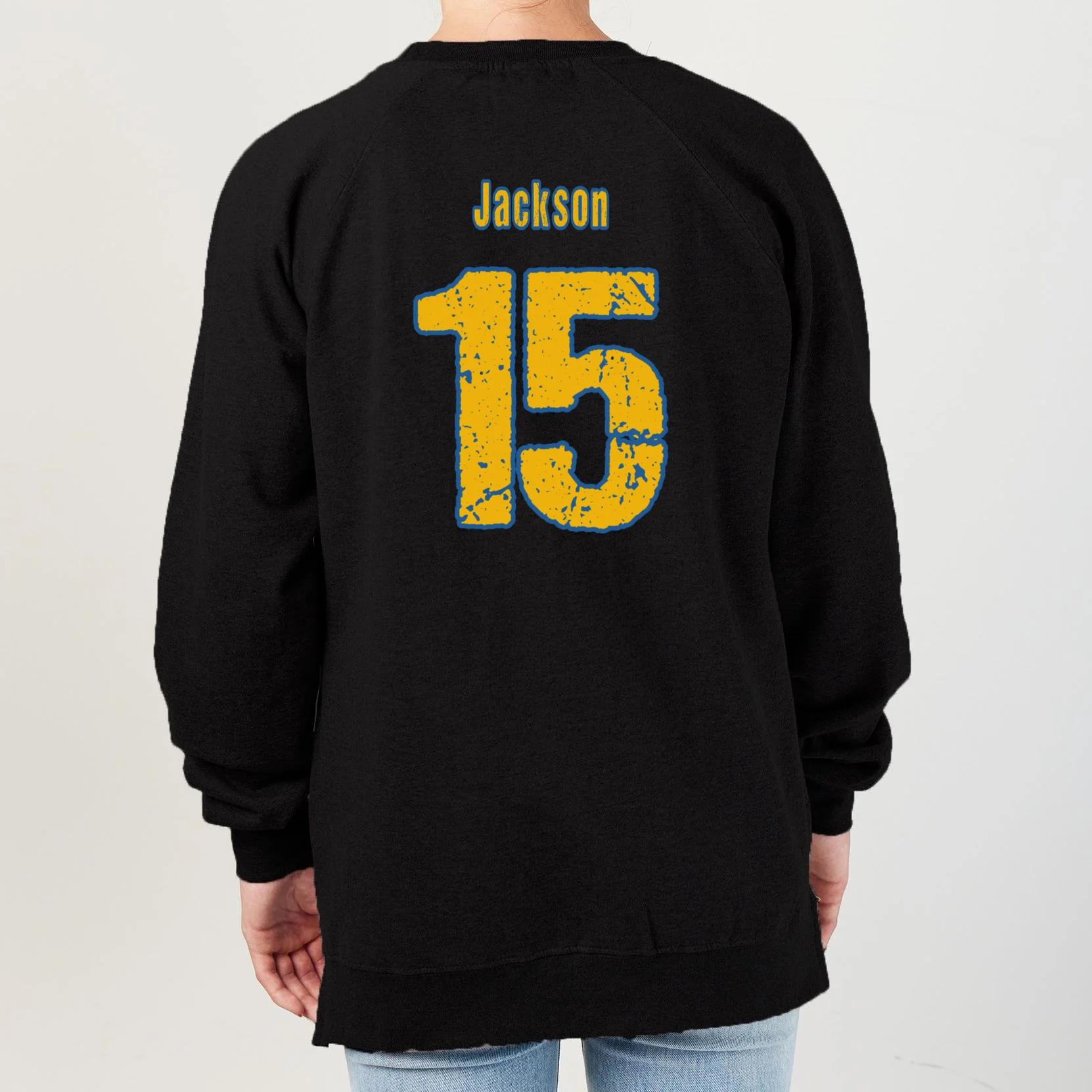 Retro Football Club - Custom Team Name Women's Sweatshirt - Back - Close-up
