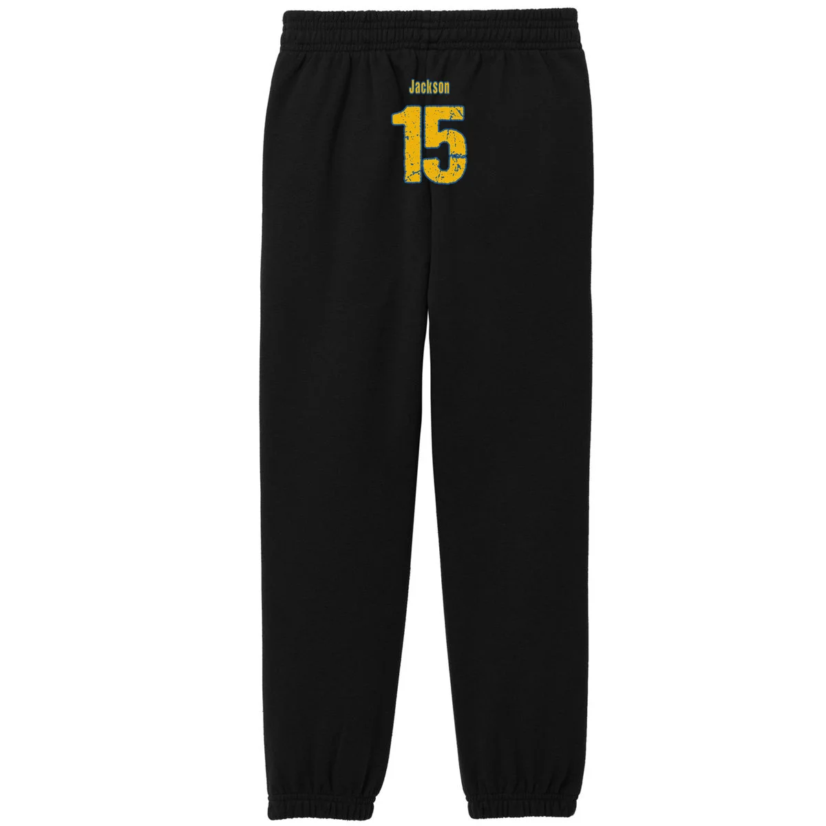 Retro Football Club - Custom Team Name Kids Fleece Sweatpants - Back - Close-up