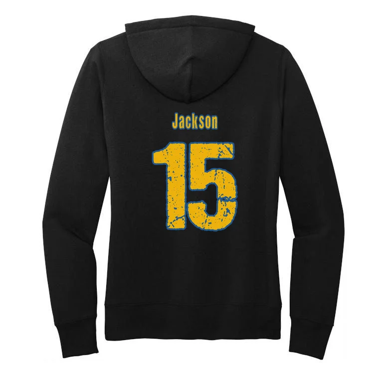 Retro Football Club - Custom Team Name Women's Pullover Hoodie - Back - Close-up