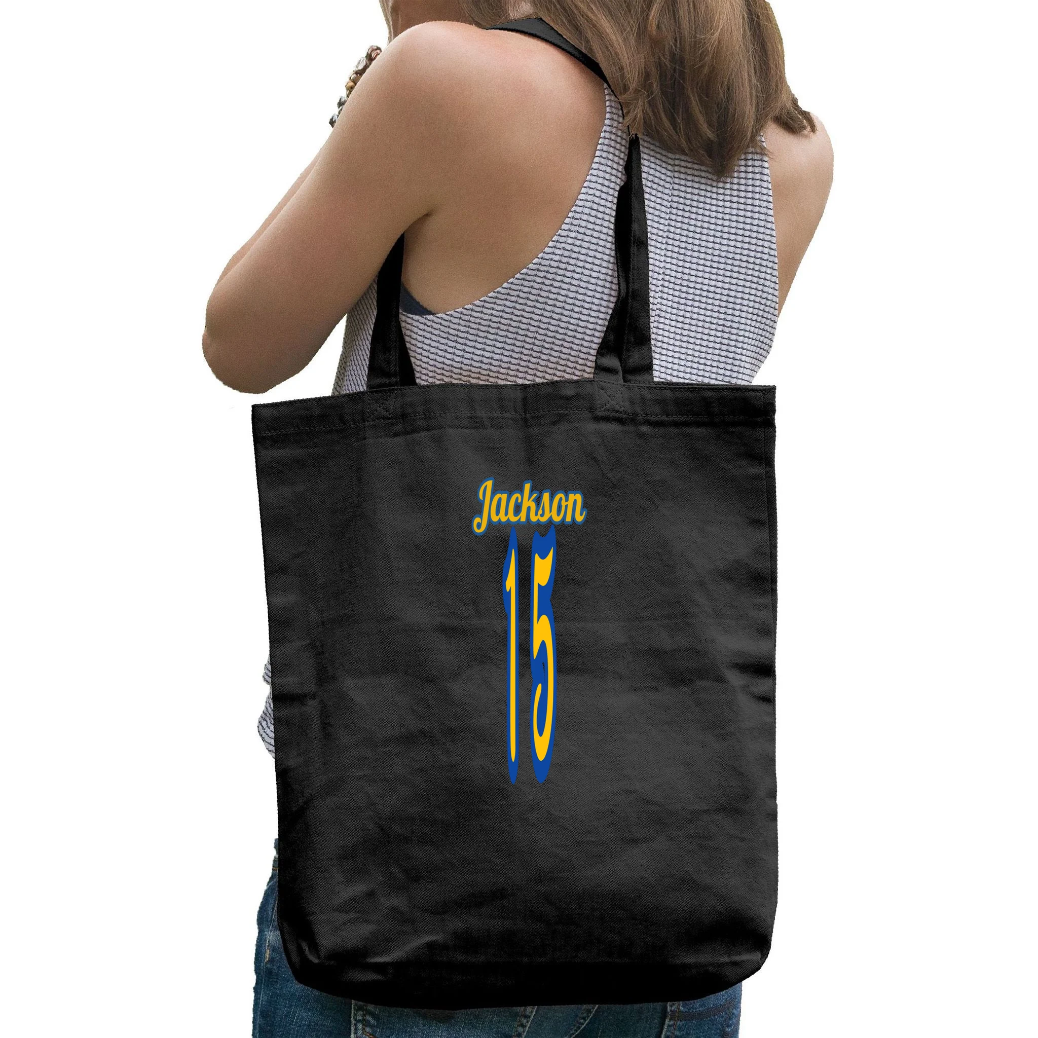 Retro Football Club - Custom Team Name Tote Bag - Back - Close-up