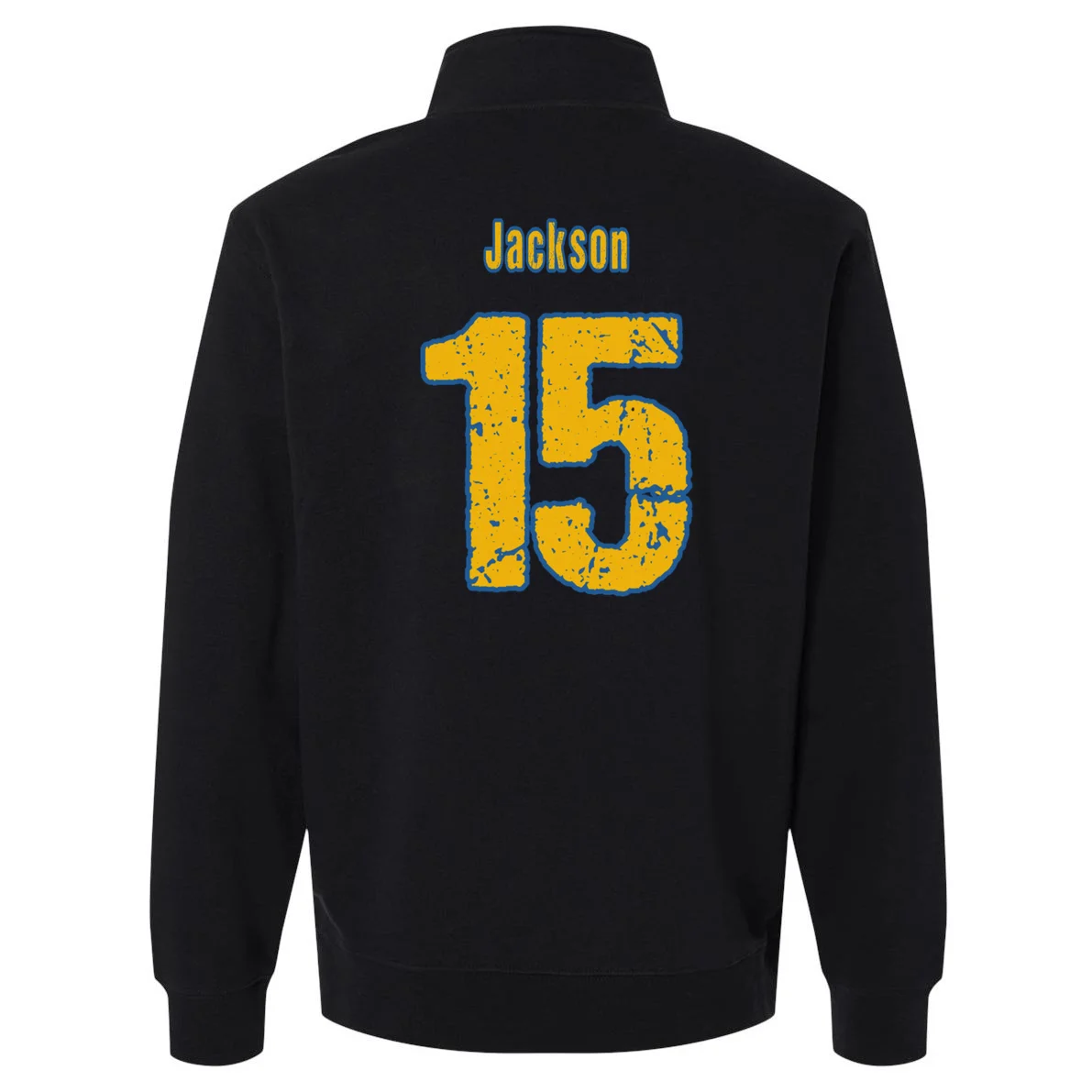 Retro Football Club - Custom Team Name Men's Pullover Quarter Zip - Back - Close-up