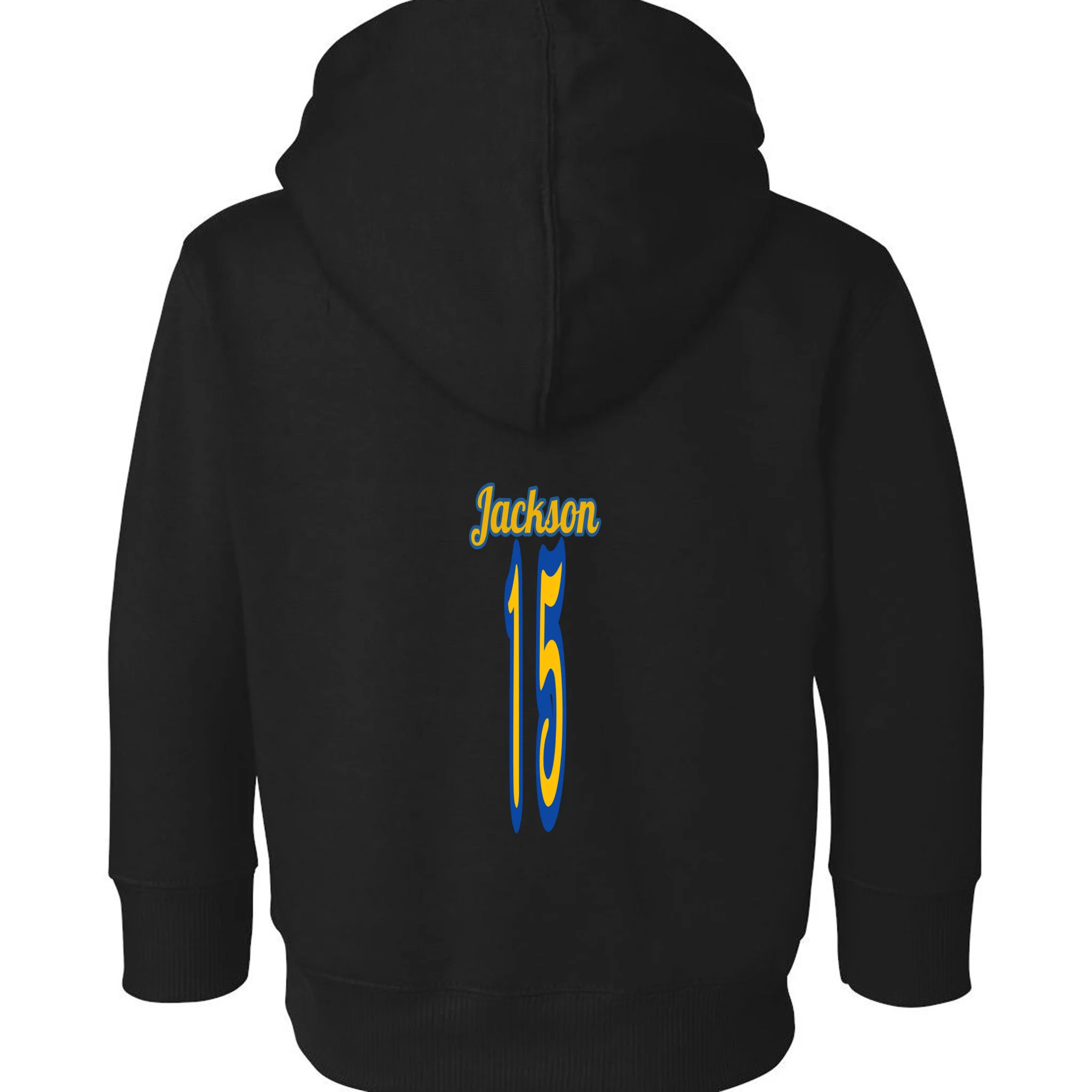 Retro Football Club - Custom Team Name Toddler Hoodie - Back - Close-up