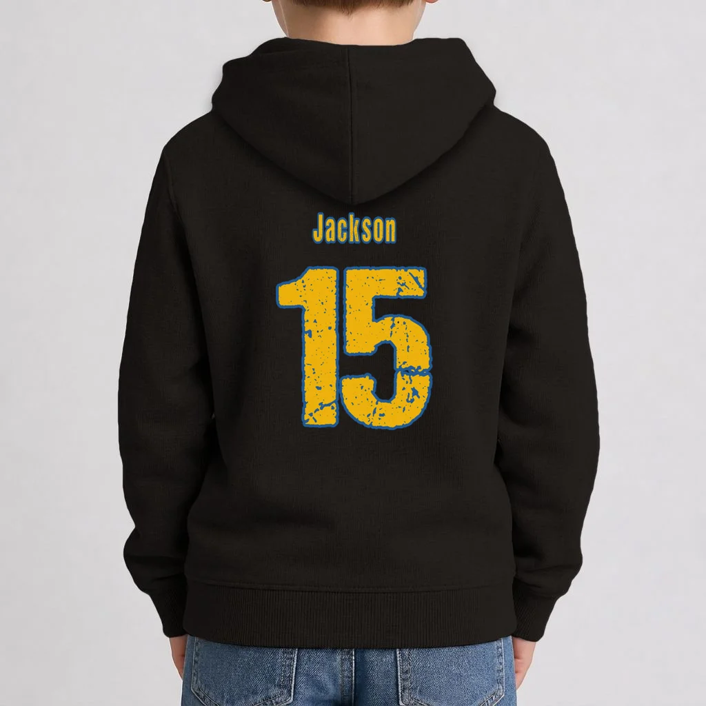 Retro Football Club - Custom Team Name Kids Hoodie - Back 1