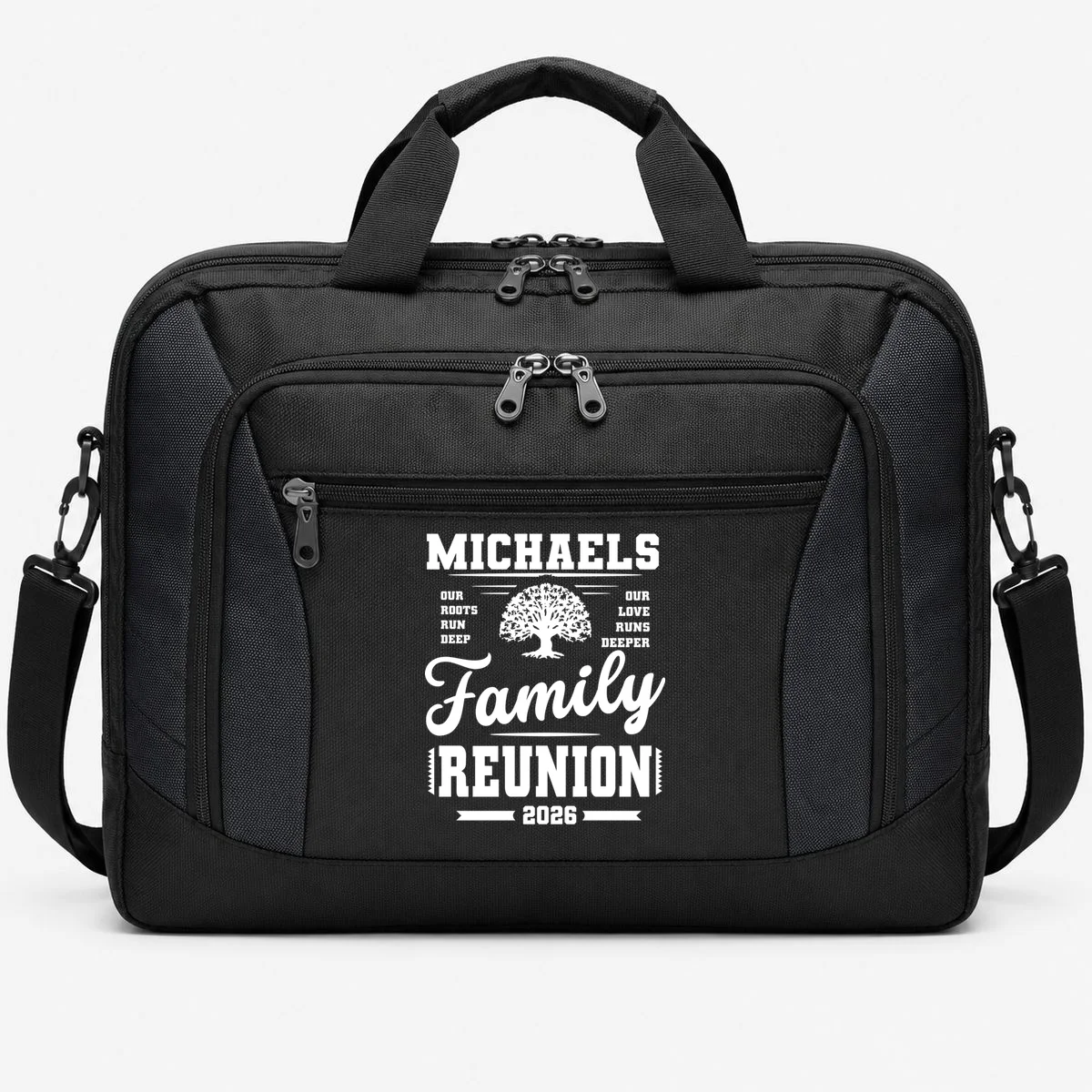 Roots Run Deep Custom Family Reunion Personalized Custom Name and Year Briefcase - Front