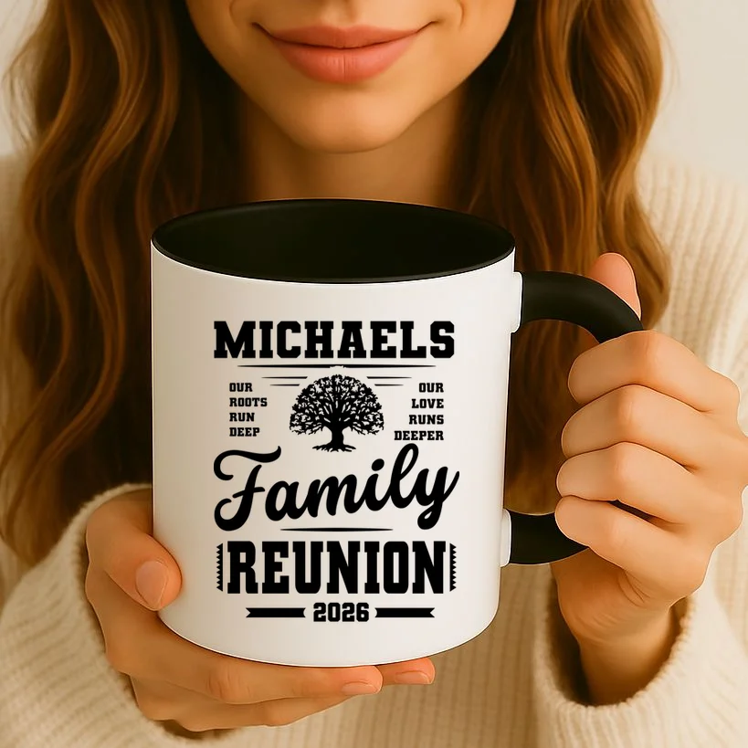 Roots Run Deep Custom Family Reunion Personalized Custom Name and Year Coffee Mug - Front 2