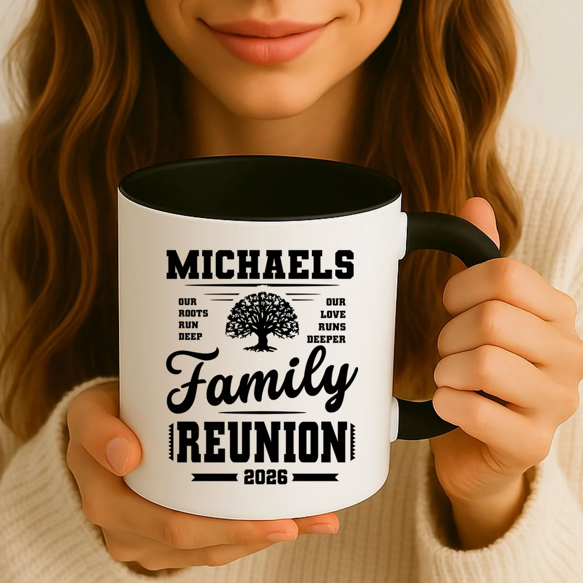 Roots Run Deep Custom Family Reunion Personalized Custom Name and Year Mug - Front 2