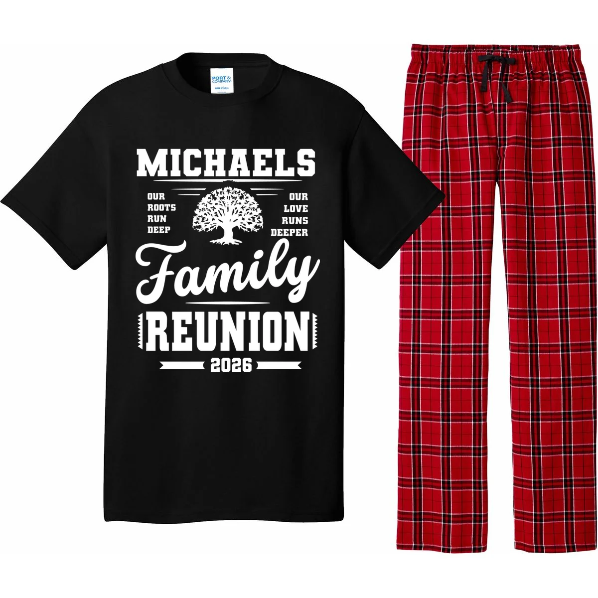Roots Run Deep Custom Family Reunion Personalized Custom Name and Year Pajama Set - Front