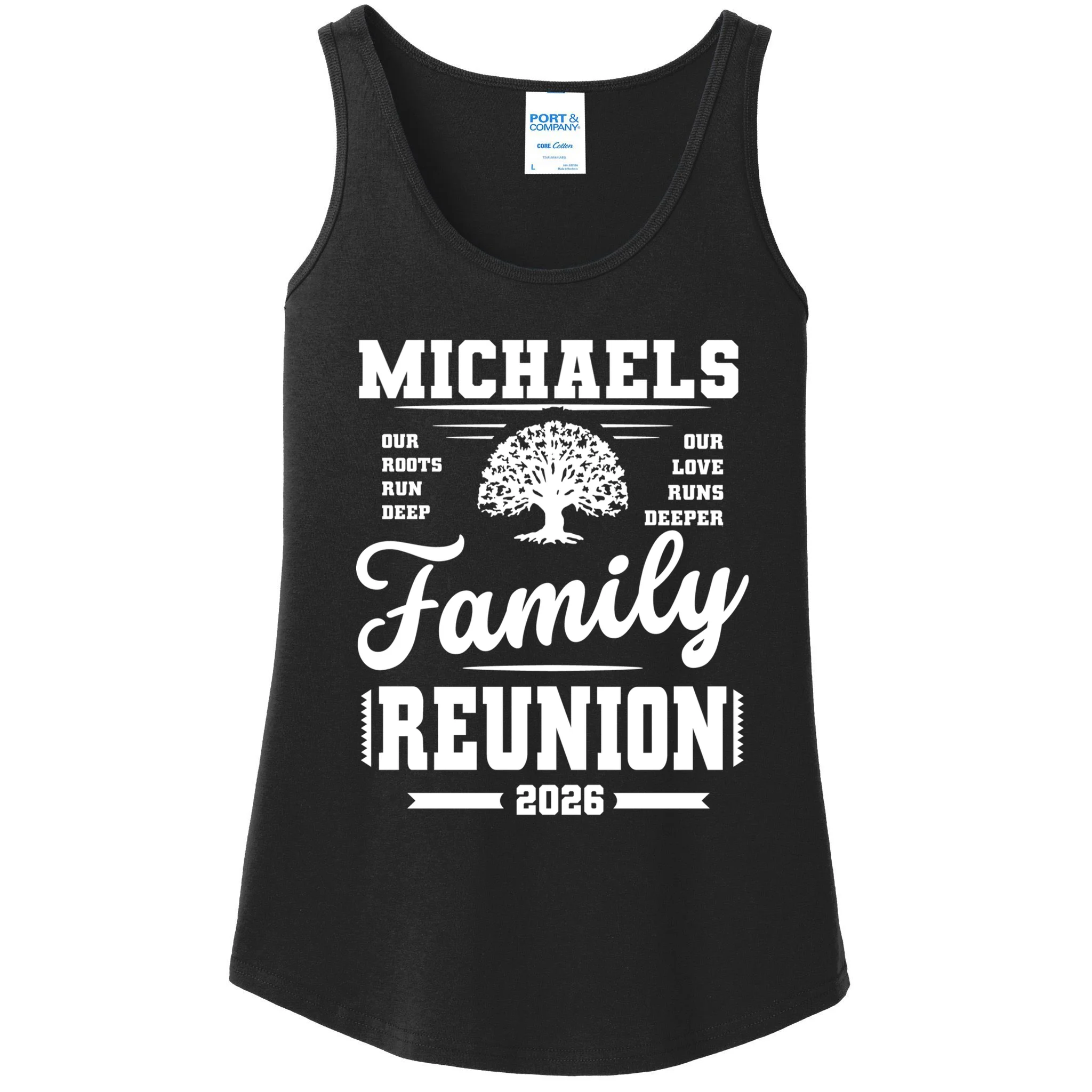 Roots Run Deep Custom Family Reunion Personalized Custom Name and Year Women's Tank Top - Front