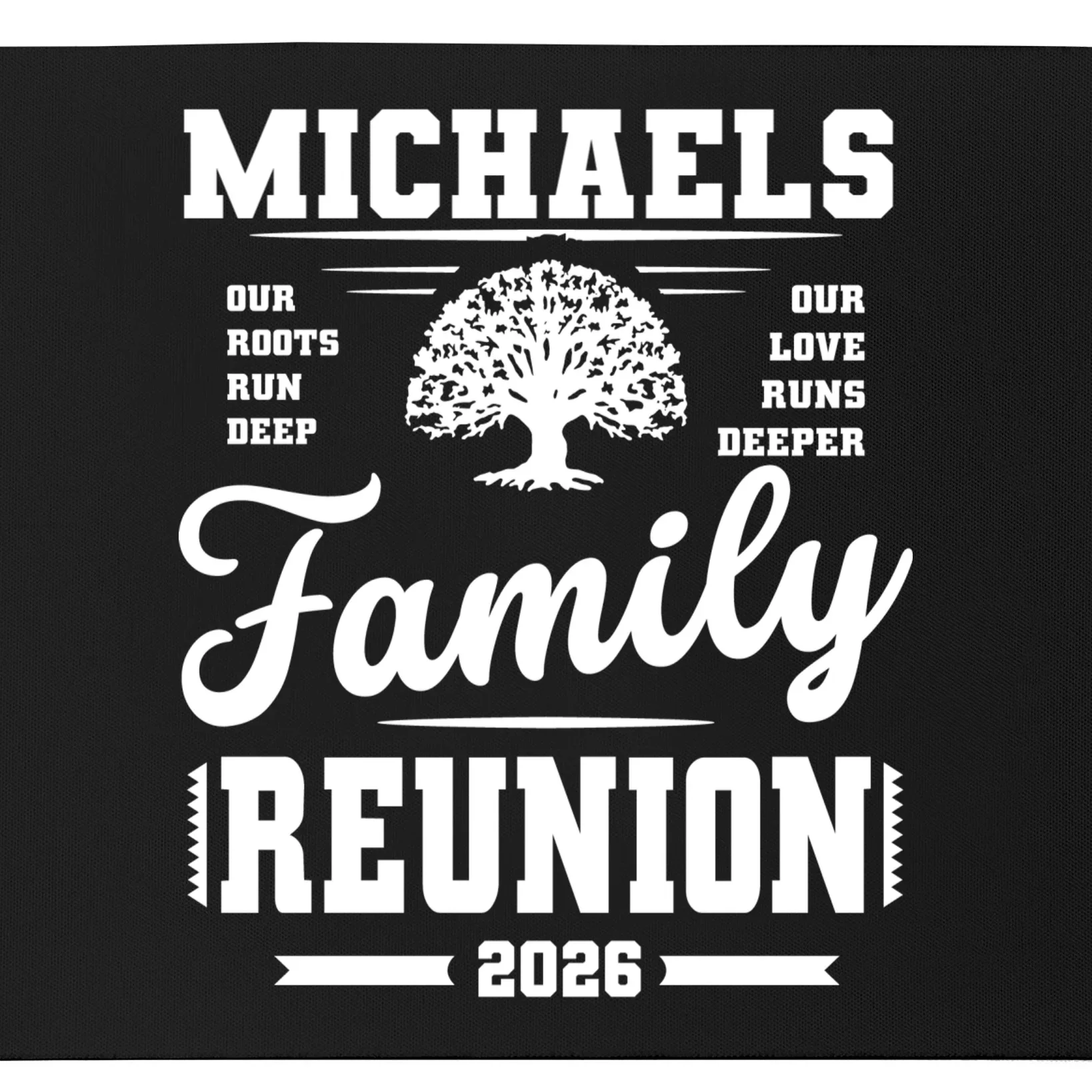 Roots Run Deep Custom Family Reunion Personalized Custom Name and Year Mouse Pad - Front - Close-up