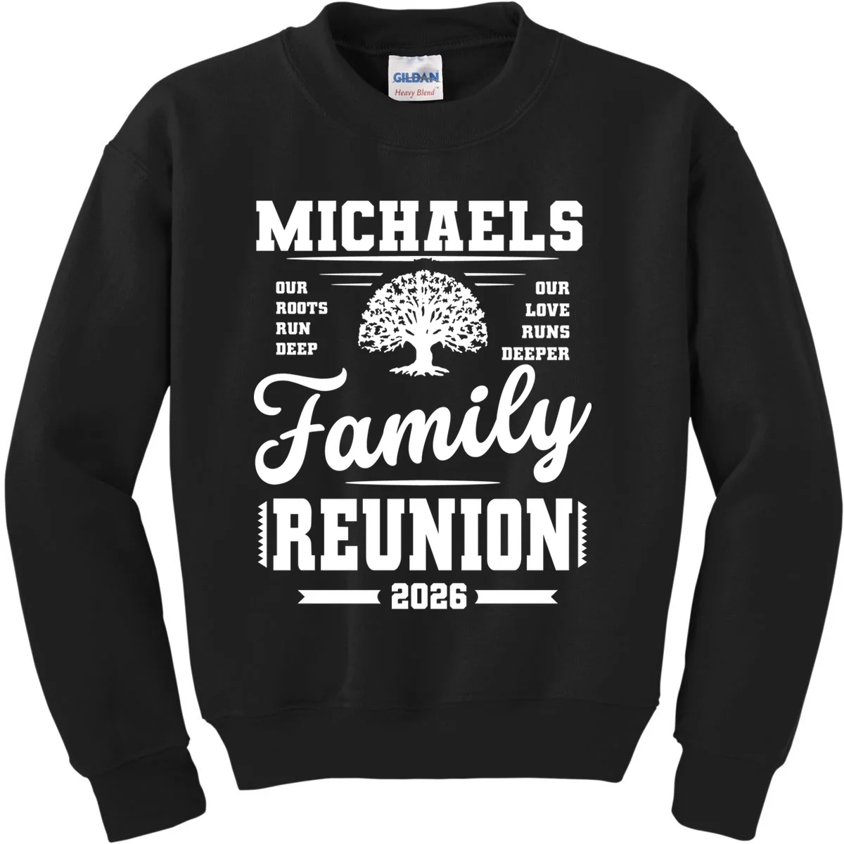 Roots Run Deep Custom Family Reunion Personalized Custom Name and Year Kids Sweatshirt - Front