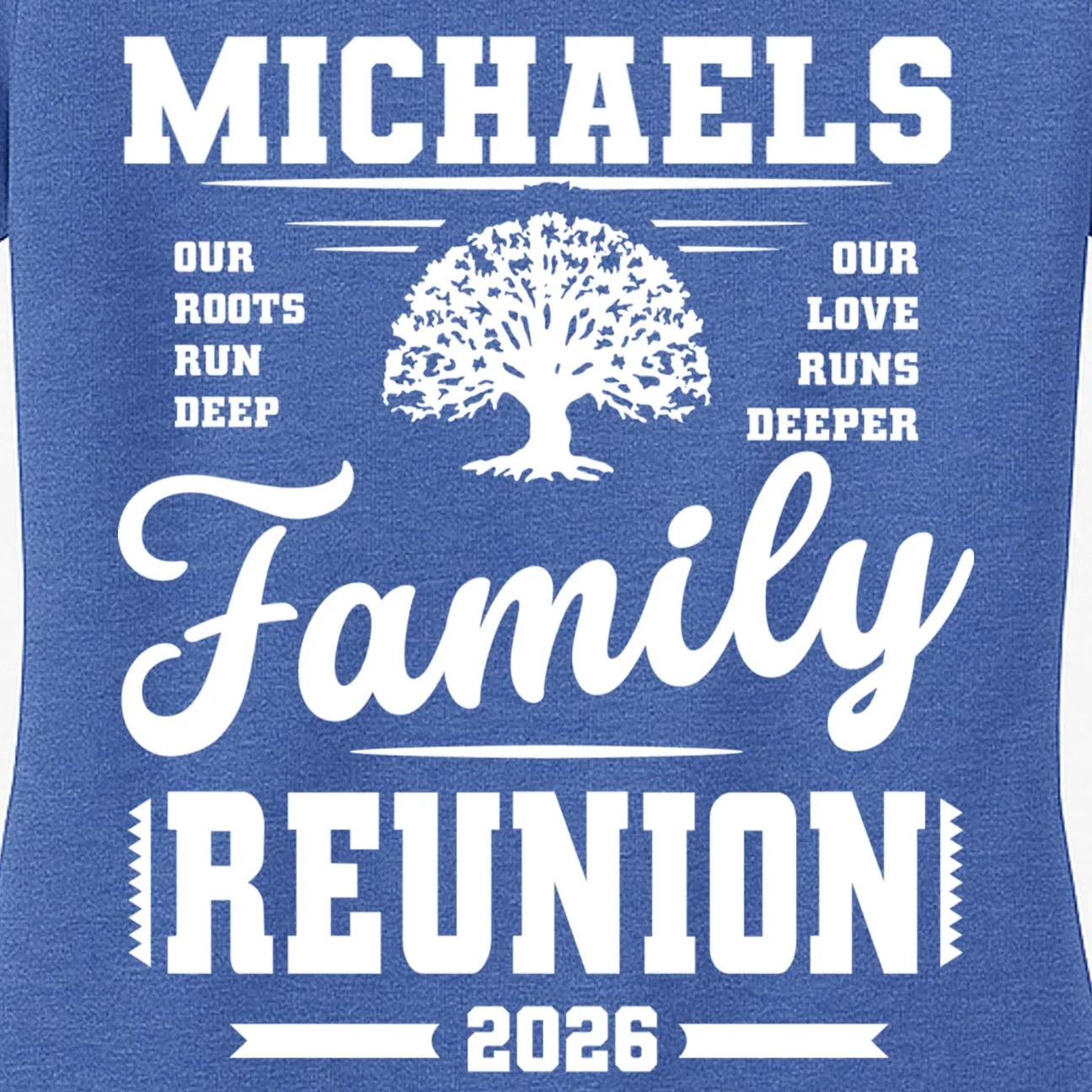 Roots Run Deep Custom Family Reunion Personalized Custom Name and Year Women's T-Shirt - Front - Close-up