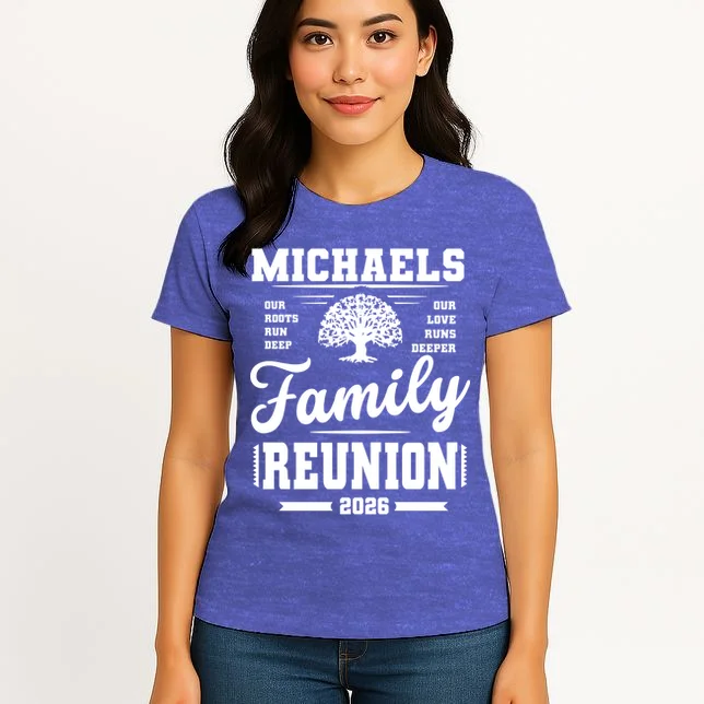 Roots Run Deep Custom Family Reunion Personalized Custom Name and Year Women's T-Shirt - Front 3
