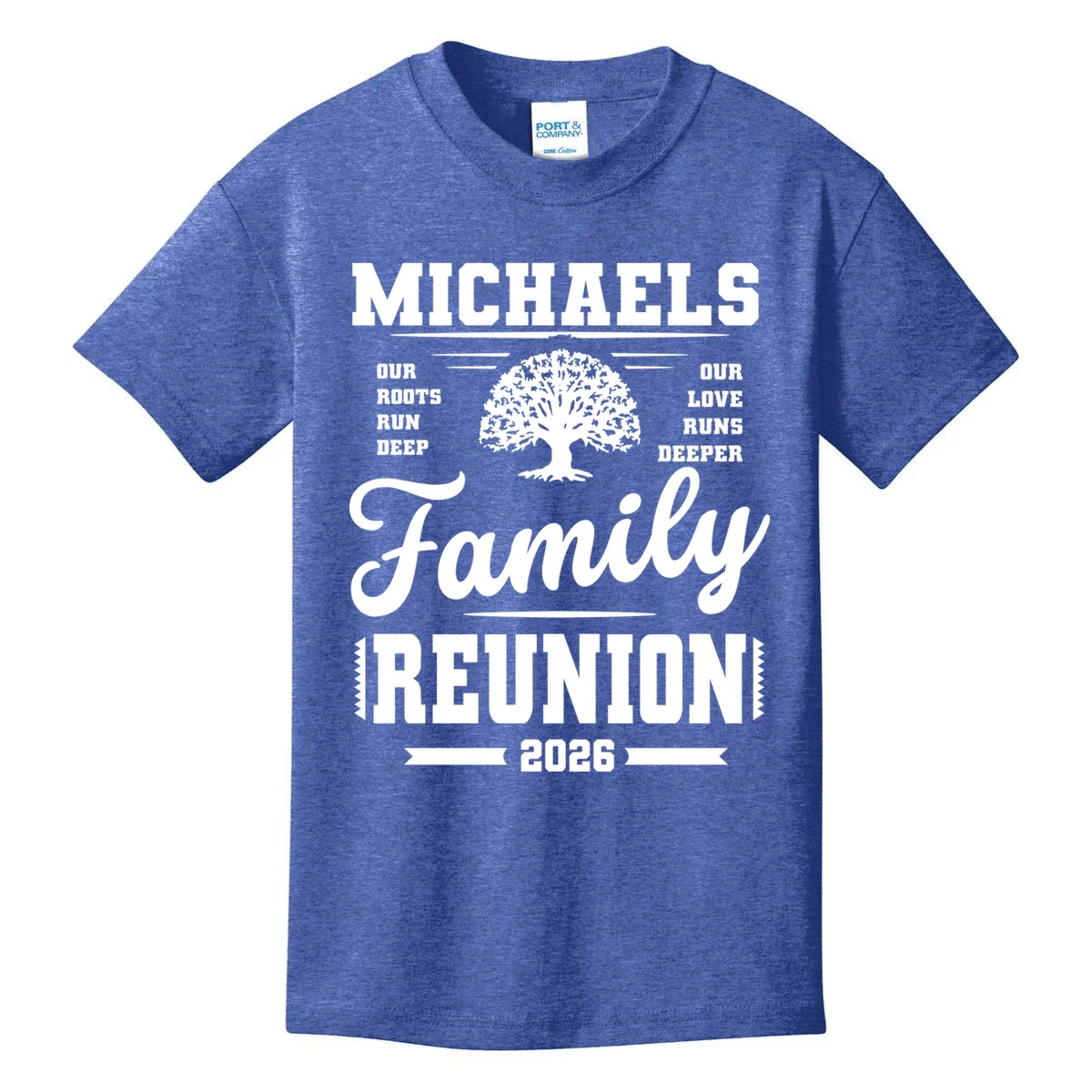 Roots Run Deep Custom Family Reunion Personalized Custom Name and Year Kids T-Shirt - Front
