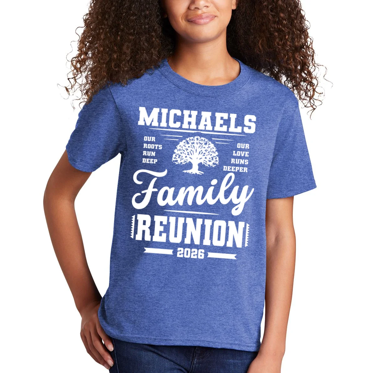 Roots Run Deep Custom Family Reunion Personalized Custom Name and Year Kids T-Shirt - Front 1