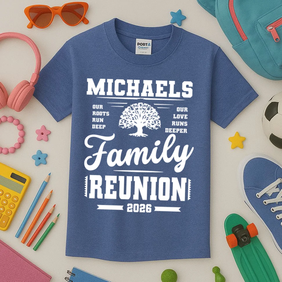 Roots Run Deep Custom Family Reunion Personalized Custom Name and Year Kids T-Shirt - Front 2