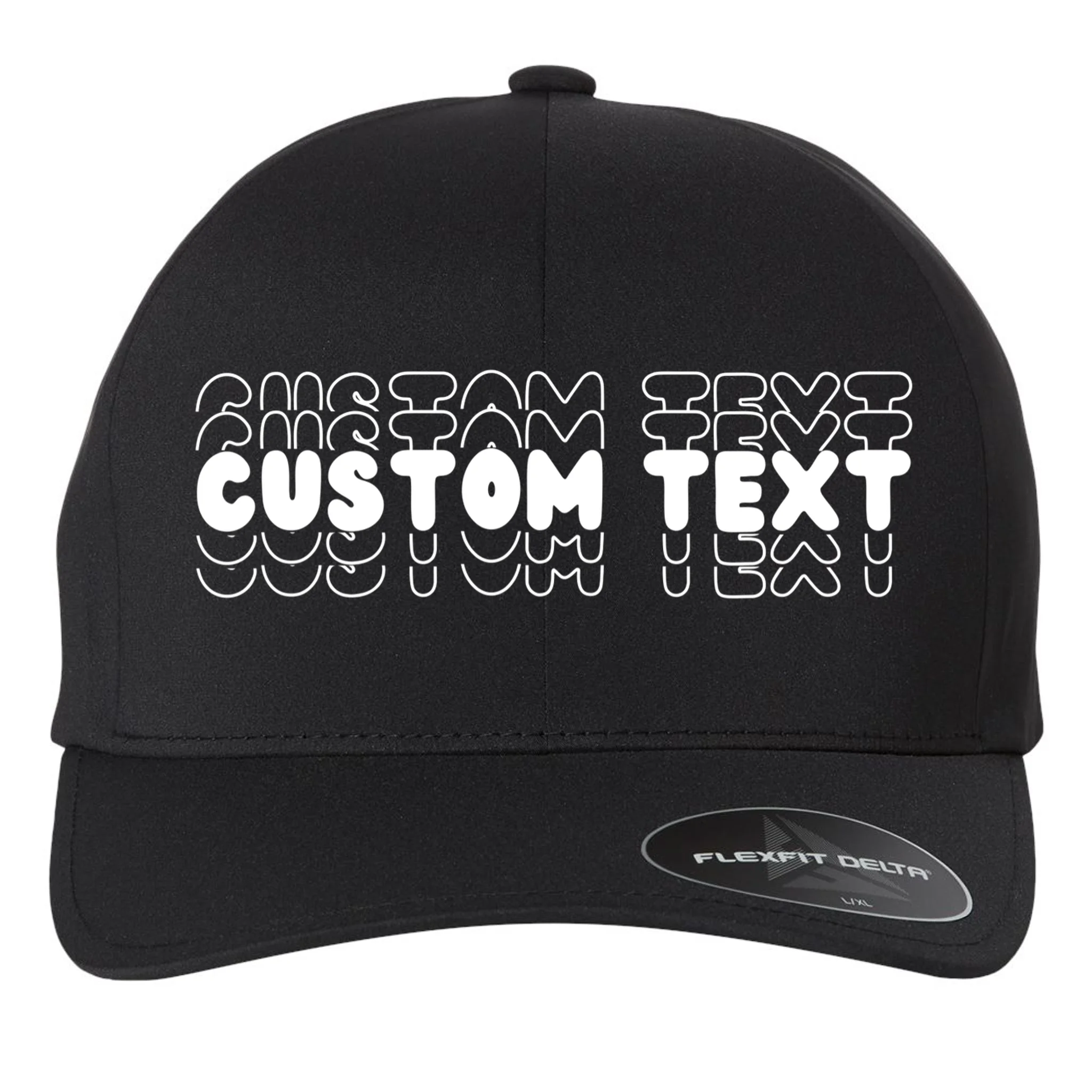 Retro Custom Name Stacked Custom Text Flexfit Men's Snapback Hat - Front