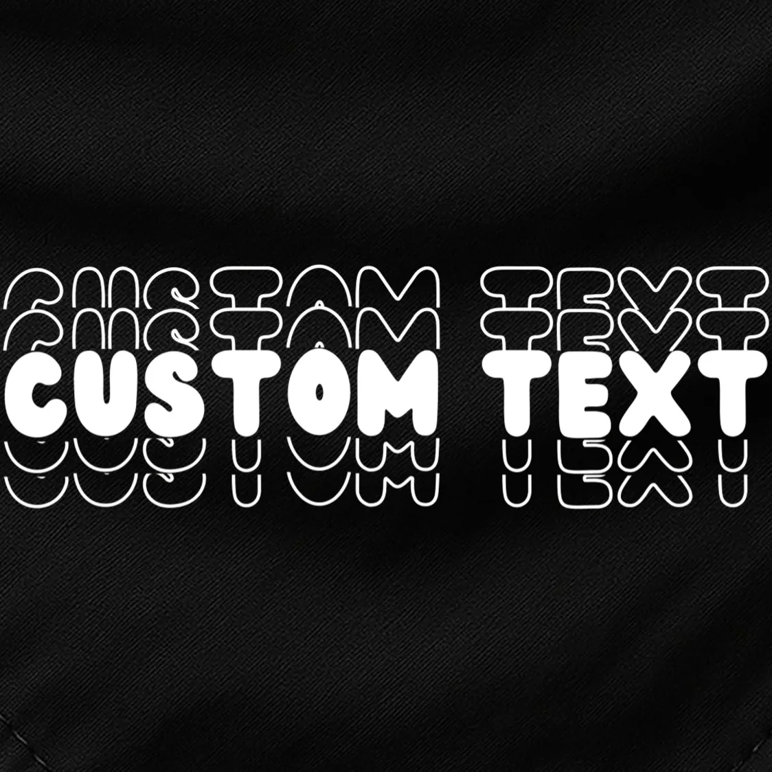Retro Custom Name Stacked Custom Text Dog Bandana - Front - Close-up