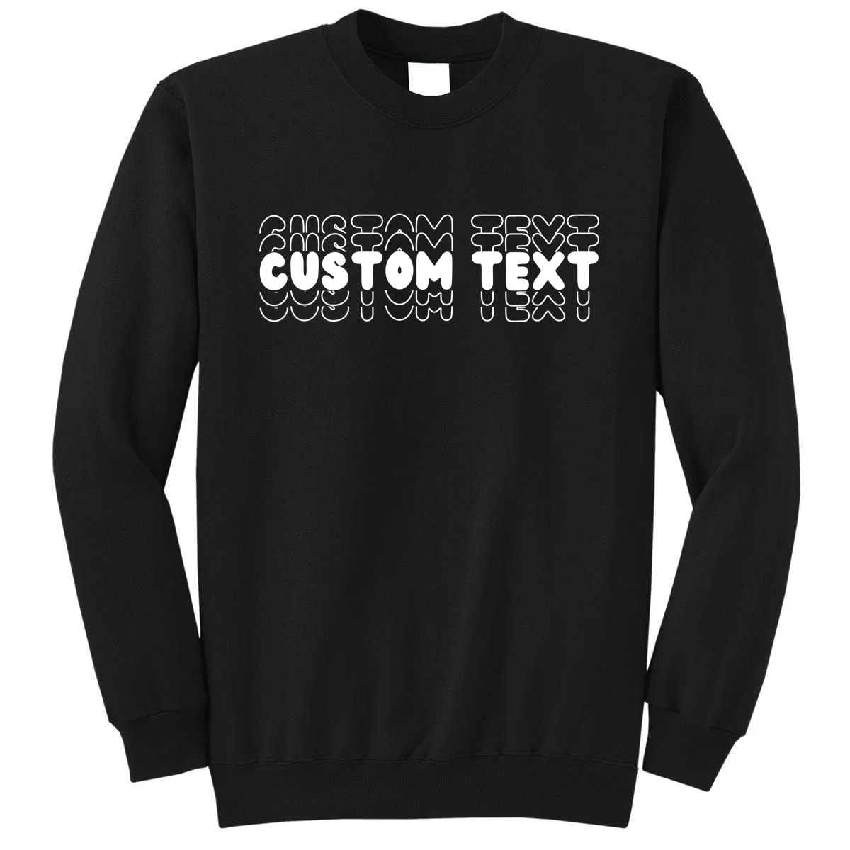 Retro Custom Name Stacked Custom Text Sweatshirt - Front