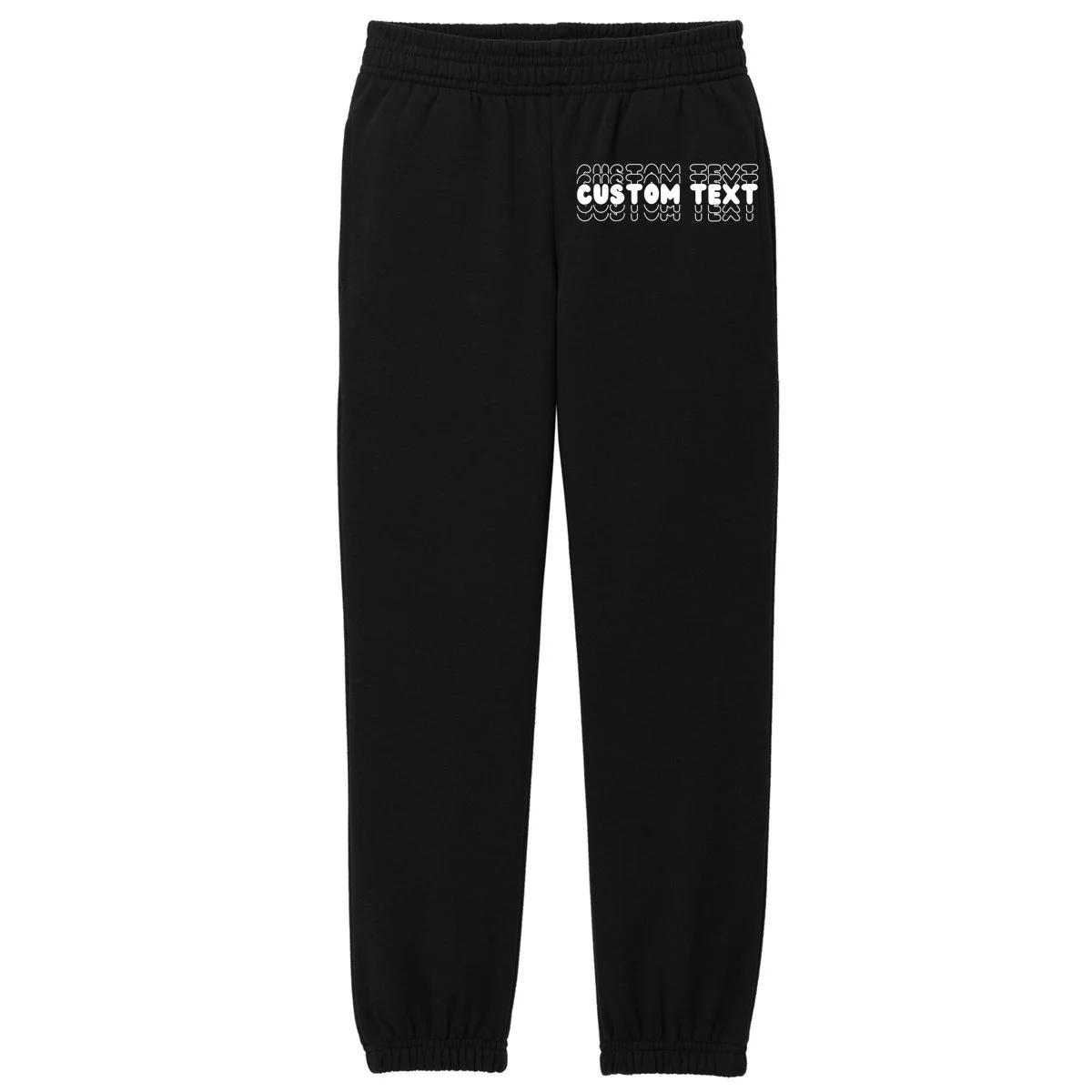 Retro Custom Name Stacked Custom Text Kids Fleece Sweatpants - Front